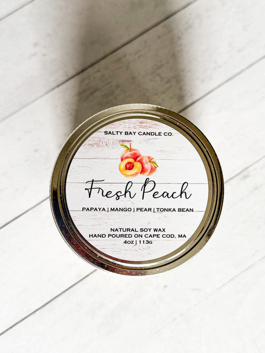 Fresh Peach 4oz Soy Candle